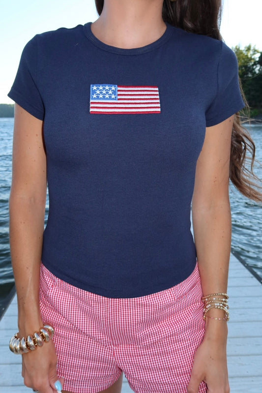 American Flag Baby Tee